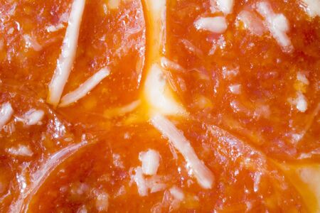 Macro photo of hot pepperoni pizza.の写真素材