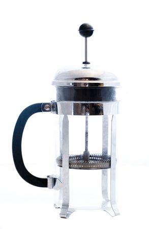French Press Coffee Maker on a white background.の写真素材