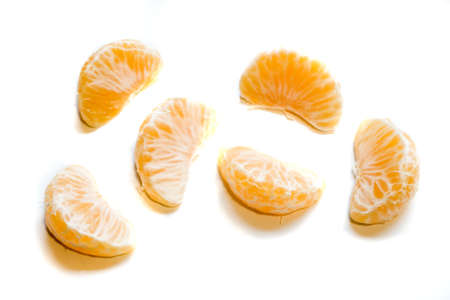 Photo of oranges isolated on a white background.の写真素材
