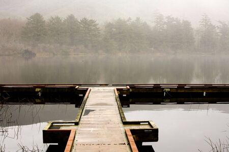Dock at Lake Lytle, just north of Rockaway, on the Oregon Coast.の写真素材
