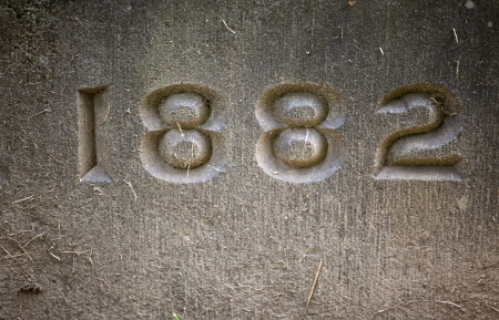 The number 1882 carved in stone.のeditorial素材