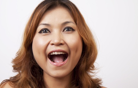 Asian woman smiling faces.