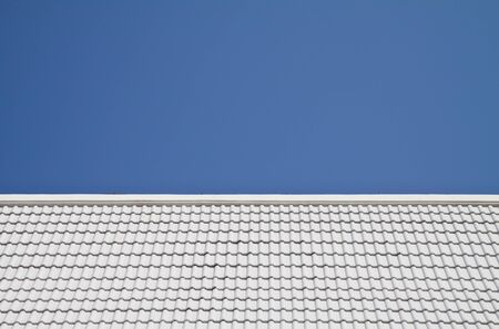 White roof on blue sky background の写真素材