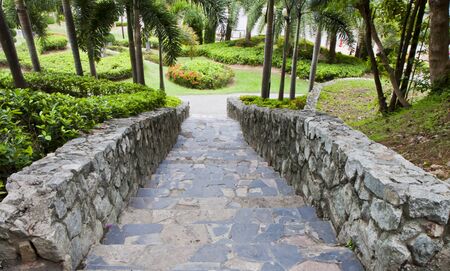 Stone stairs in the park near pattaya city の写真素材