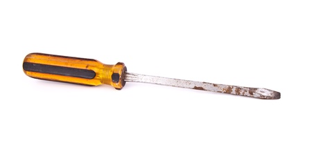 Old screwdriver isolated on a white background の写真素材