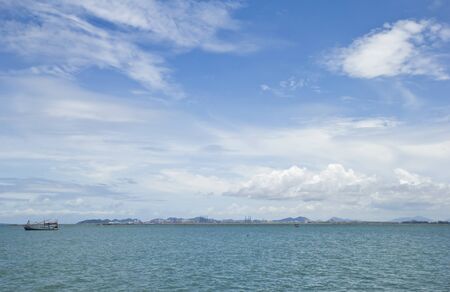Small fishing boats in the harbor waterfront の写真素材