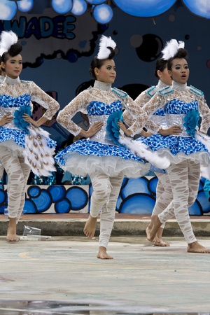 CHONBURI, THAILAND- SEPTEMBER 4:Unidentified students parade are marching in CN ASEAN SPORTS FESTIVAL at Chonkanyanukoon School on September 4, 2012  in Chonburi, Thailandのeditorial素材