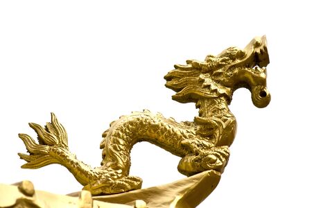 Dragon statue isolated on a white background.の写真素材