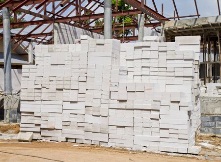 Lightweight brick used in construction. の写真素材