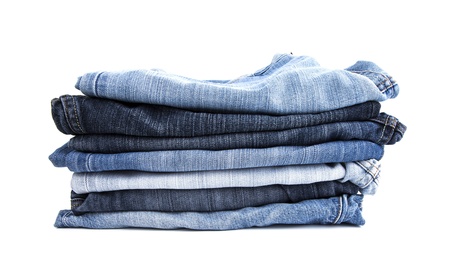 Jeans on white backgroundの写真素材