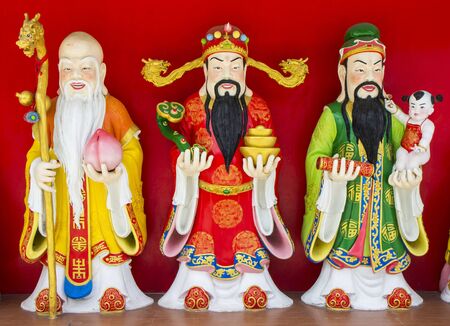 Statues of gods and beliefs of the Chinese people.の写真素材