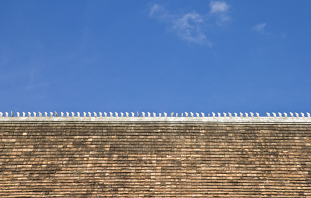 roof temple with blue skyの写真素材