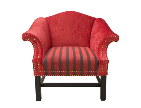 Red Chair with armrests on white Red Chair with armrests on white