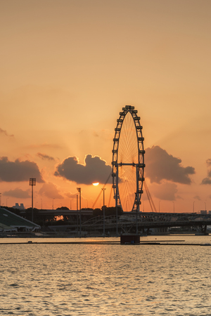 Singapore skyline at sunrise.のeditorial素材