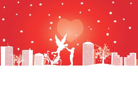 Valentine's love romantic holiday the concept of wedding vector in illustration background.のイラスト素材