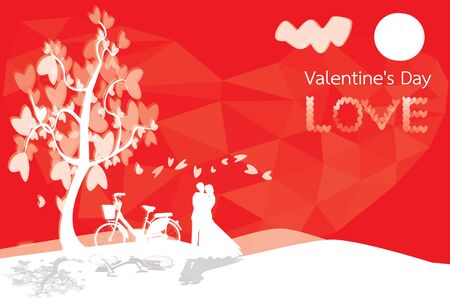 Valentine's love romantic holiday the concept of wedding vector in illustration background.のイラスト素材