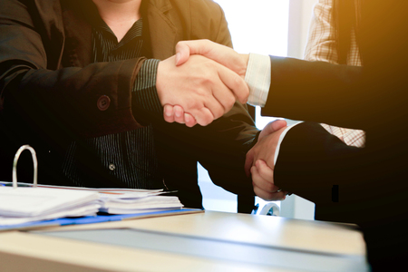 business working in the office room and meeting of shake hand background concept.の写真素材