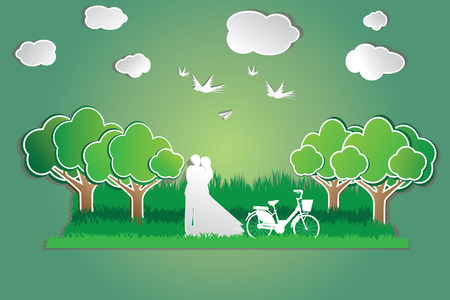 Valentine's love romantic holiday the concept of wedding vector in illustration background.のイラスト素材