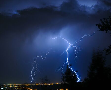 Lightning over Pretoriaの写真素材