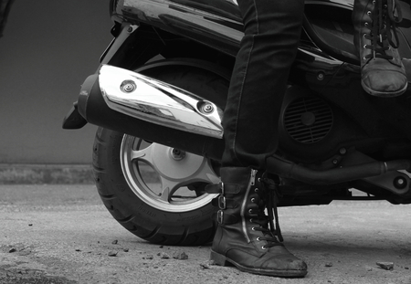 Motorcycle bootsの写真素材