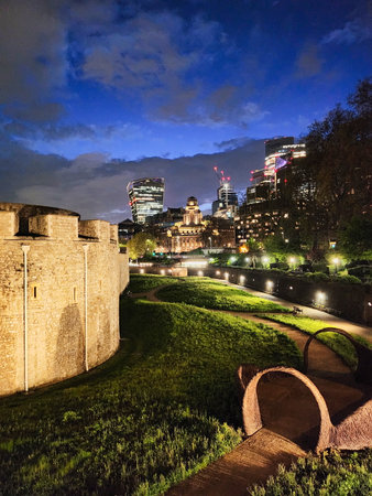 Castle Park at Night with City Lights