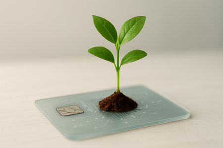 Sapling On Credit Card Symbolizing Green Finance 021125の素材