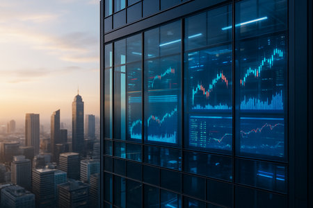 City View Window With Digital Stock Panels 021125の素材