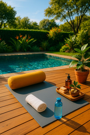 Morning Workout Mat With Greenery View 021125の素材