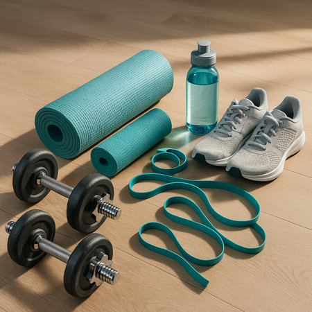 Home Workout Gear With Resistance Bands 021125の素材