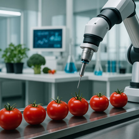 Robotic Inspection Of Tomatoes On Conveyor 031125の素材