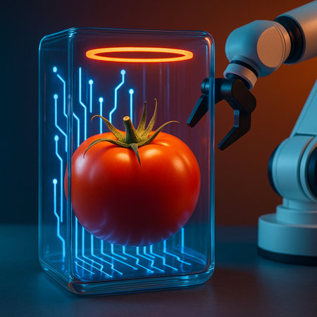 Robotic Arm Scanning Tomato Hologram 031125の素材