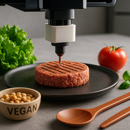 Vegan Patty Under Lab Testing Machine 031125の素材