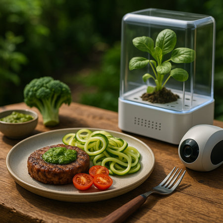 Plant Based Burger On Lab Plate 031125の素材