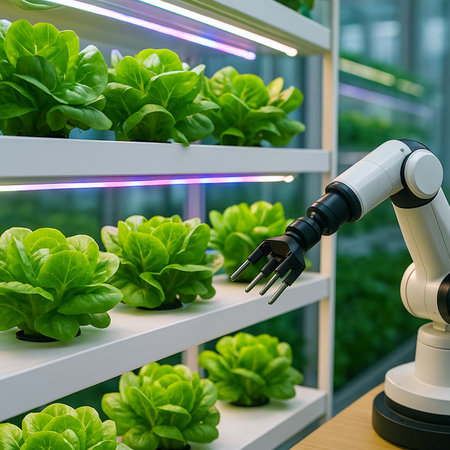 Robot Harvesting Lettuce In Greenhouse 031125の素材