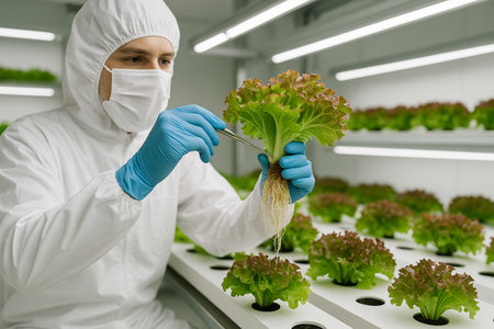 Scientist In White Suit Testing Plants 031125の素材