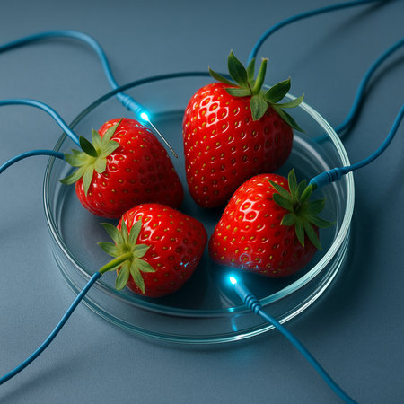 Bioengineered Strawberries With Wires 031125の素材