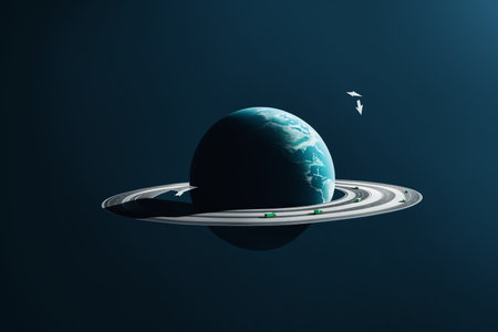 Saturn Like Planet In Deep Space 041125の素材