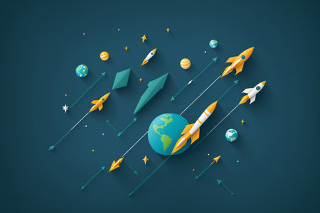 Rockets Departing From Spaceport 041125の素材