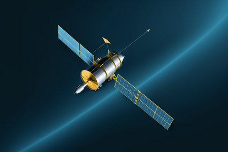 Satellite In Blue Space Background 041125の素材