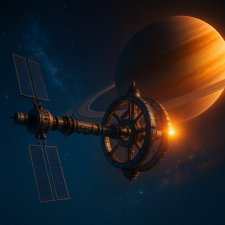 Satellite Orbiting Near Gas Giant 041125の素材