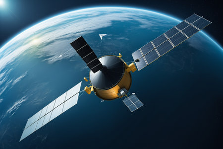 Orbital Satellite Above Earth Surface 041125の素材