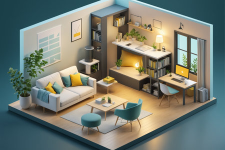 Modern Living Room With Futuristic Design 041125の素材