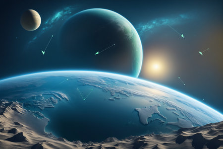 Earth And Moon In Cosmic View 041125の素材