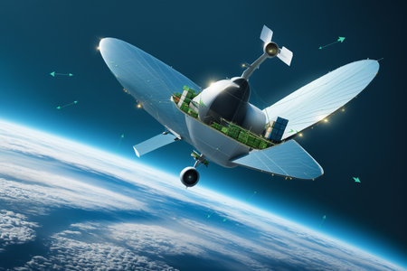 Futuristic Airplane Above Stratosphere 041125の素材