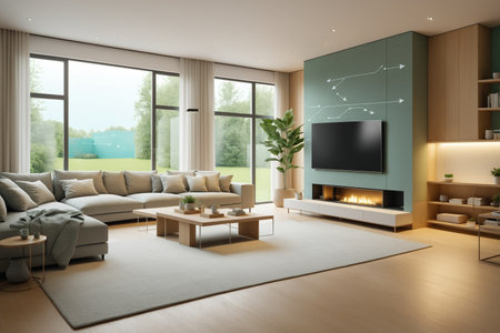Modern Living Room With Natural Light 041125の素材