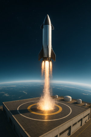 Rocket Liftoff From Launchpad 041125の素材