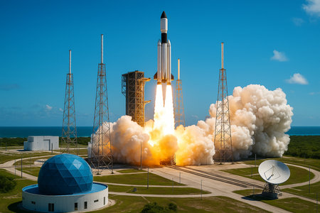 Powerful Rocket Launching With Smoke 041125の素材