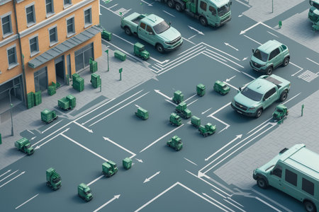 Autonomous Vehicles In Future City 041125の素材