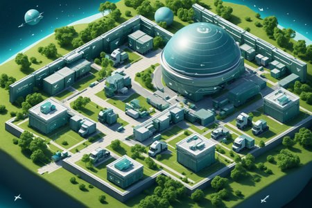 Eco City With Green Domed Building 041125の素材