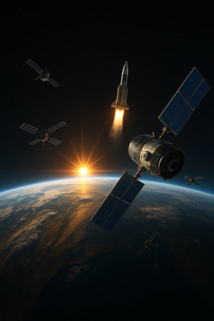 Satellite Launching From Spaceport 041125の素材